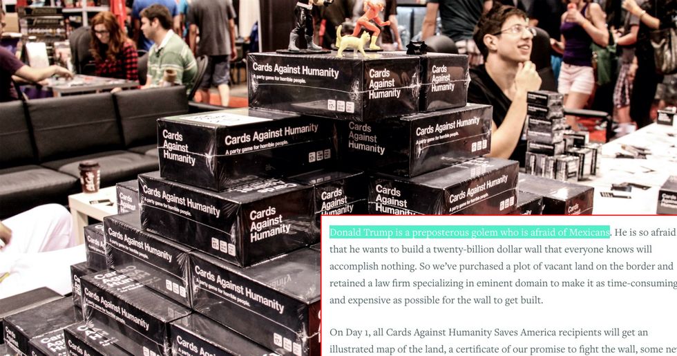 Cards Against Humanity Bought Land On The U.S. Border So Trump Can't Build His Wall