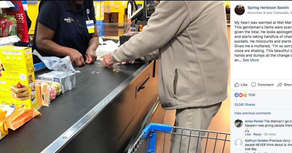 Photo Of Walmart Cashier’s Act Of Kindness Gets The Viral Treatment It Deserves