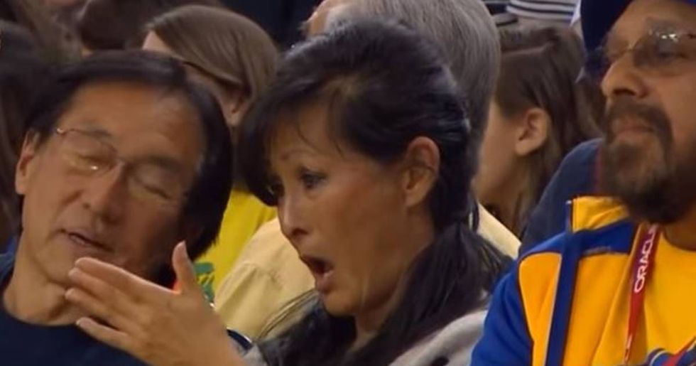 Kevin Durant Kisses A Fan After She Was Hit In The Face By A Basketball