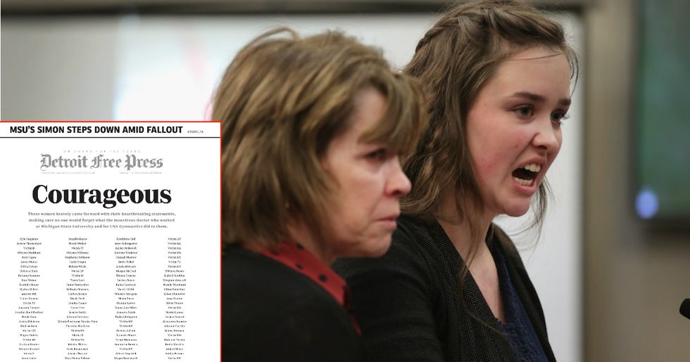 The Detroit Free Press’ Front Page Honors 155 Women Who Spoke Out On Nassar's Sexual Abuse