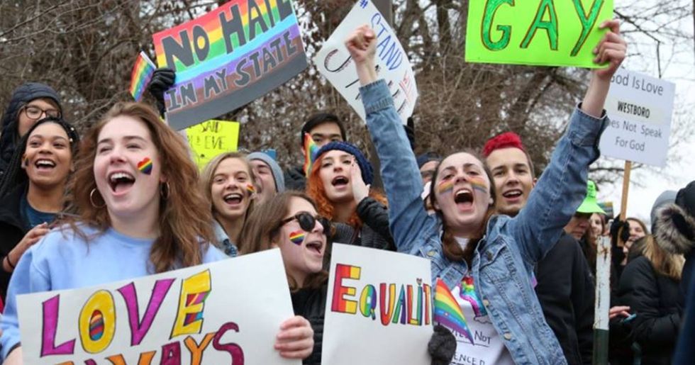 Students Came Out In Droves To Defend A Gay Athlete Protested By The Westboro Baptist Church