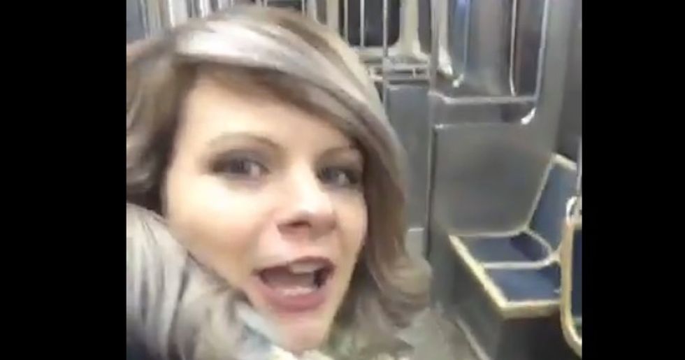 A woman sang about having a subway car to herself until she awkwardly realized ... she didn't.
