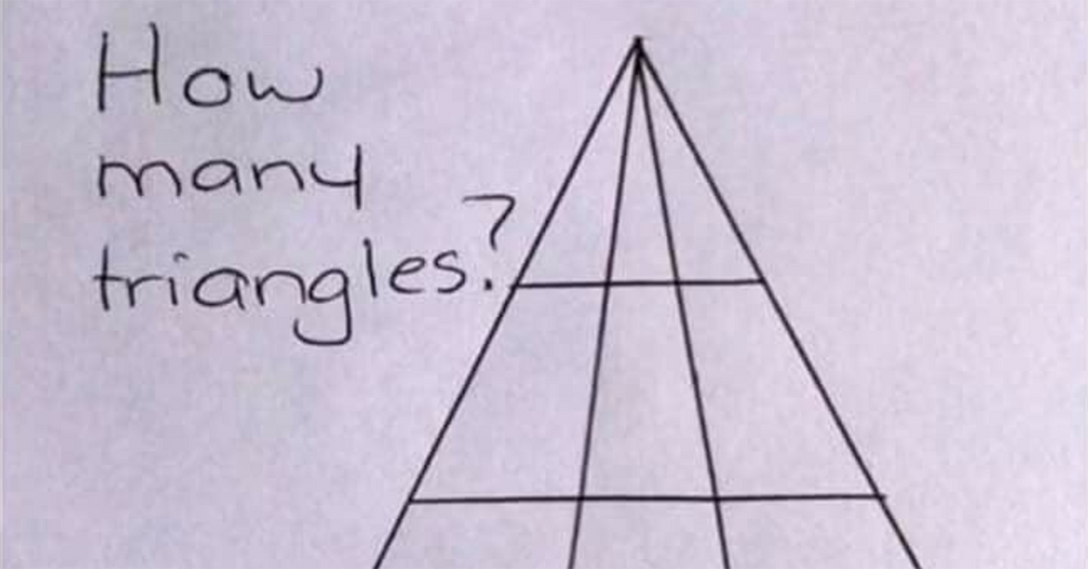 Facebook users are incredibly confident and incredibly wrong about how many triangles are in this sketch.