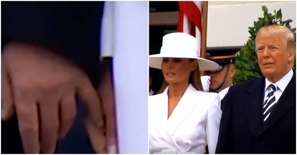The Trumps Awkwardly Attempt Public Affection During A Visit With The French President