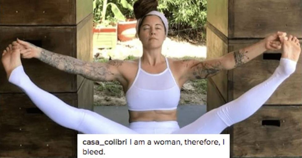 Yogi Bleeding Through Her White Pants Becomes Internet's Controversial New Hero