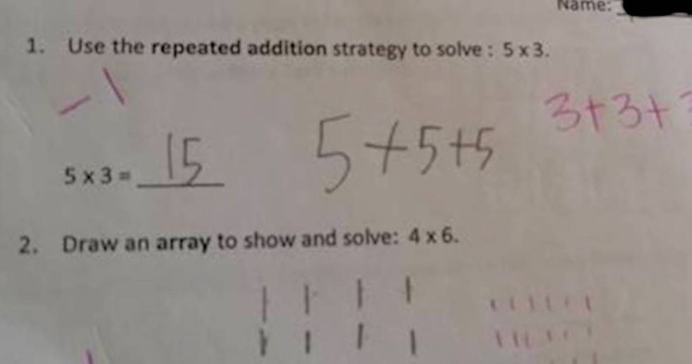 The way a teacher corrected a kid's answer on a quiz has enraged math nerds everywhere.