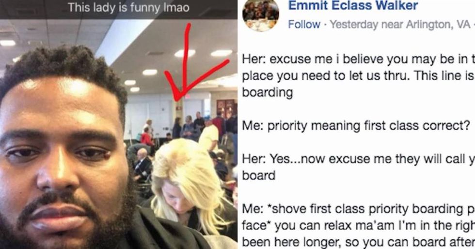 Black guy gets hilarious revenge on racist white lady who tried to cut him in line.