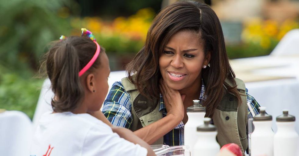 This eight-year-old girl is going viral for dressing up like Michelle Robinson, not Obama.