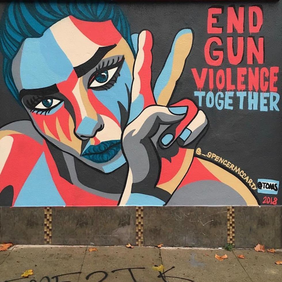 TOMS is commissioning powerful gun violence murals all across America.