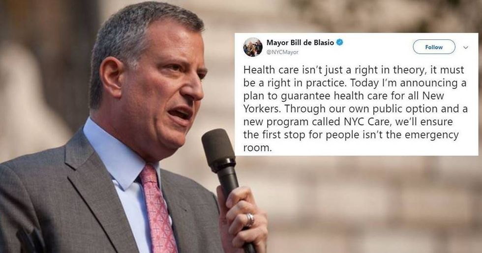 New York City’s mayor has just announced the city will guarantee health care to all residents by 2021.