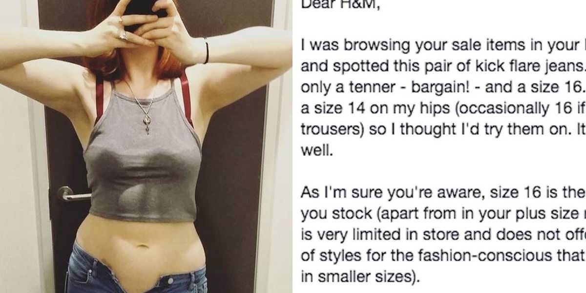 Everyone one woman's Facebook rant about H&M's ridiculous sizes. -