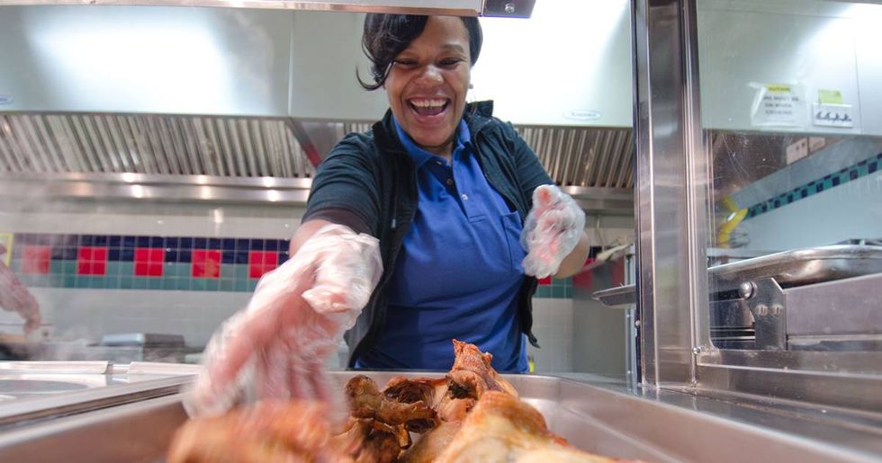 This school found a clever way to use its cafeteria waste to help its neediest students.