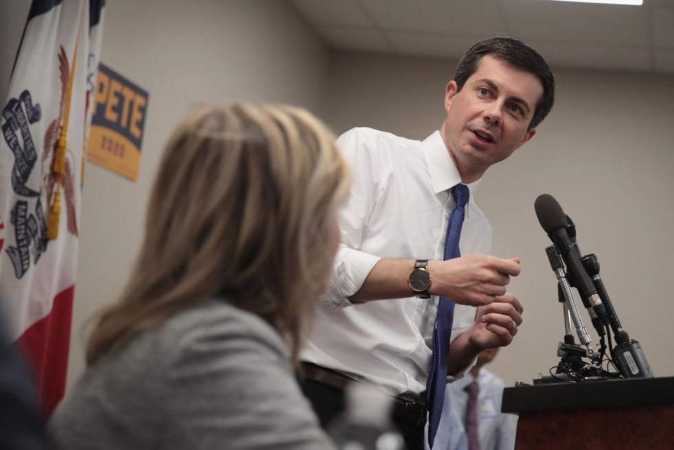 Pete Buttigieg magnificently shut down anti-gay hecklers during a campaign speech.