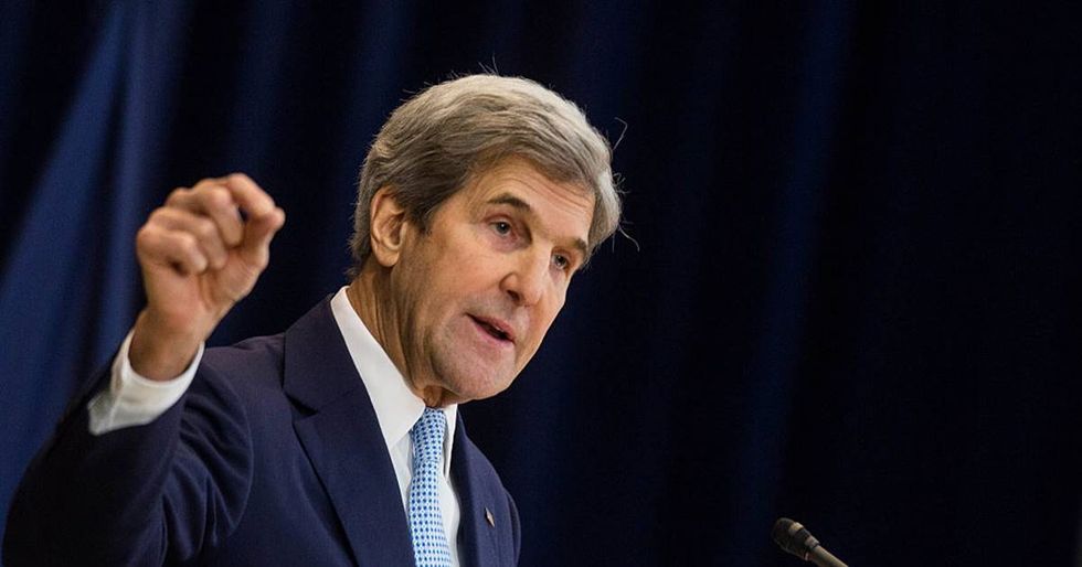 Stunned John Kerry reacts to perhaps the dumbest series of questions ever asked by a GOP representative.
