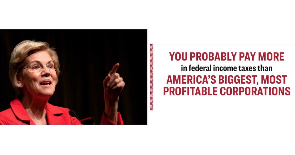 Elizabeth Warren’s revolutionary new tax poop would make huge corporations finally pay their fair share.