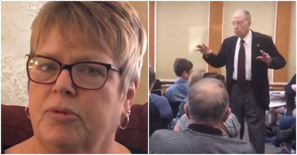 Republican senator coldly mocks a woman for asking why he wants to kill her by repealing Obamacare.