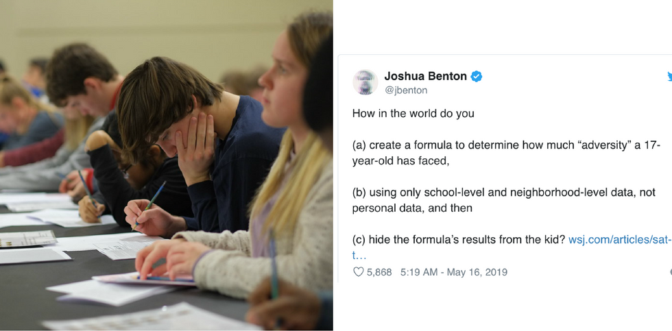 New SAT scores take into account a student's family background. There's considerable backlash.