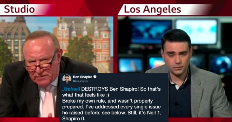 Ben Shapiro storms off set after being crushed by a fellow conservative.