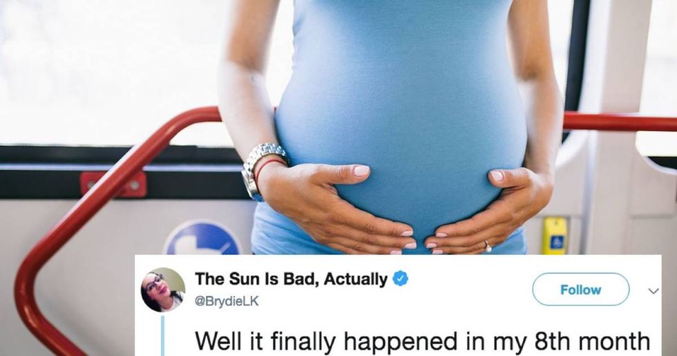 Pregnant woman hilariously shuts down man who refused to give up his seat for her.