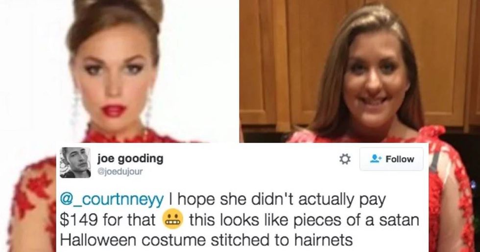 Girl buys a beautiful prom dress online, receives something more like a Halloween costume.