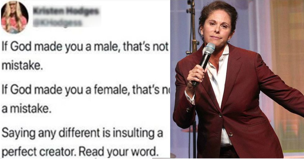 A bigot on Twitter said transgender people ‘insult’ god, and this comedian responded with fire and brimstone.