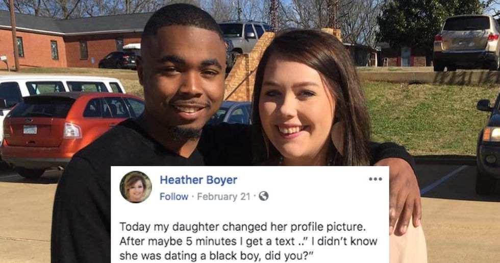 Southern mom's response to concerned text about her daughter 'dating a black boy' goes hugely viral.