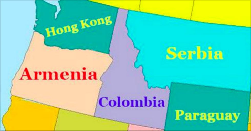 This map compares each state’s math and science proficiency to other countries.
