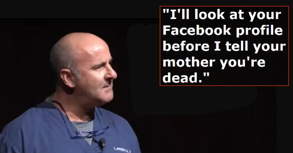 Doctor explains why he checks dead patient's Facebook before notifying their parents.