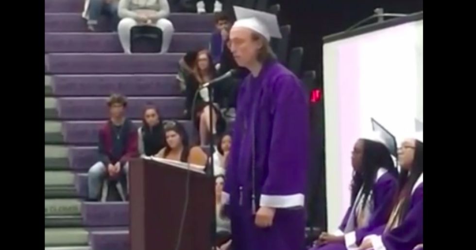 High-school graduate’s speech goes viral after he calls out his school’s alleged sexual assault, bullying, and neglect.