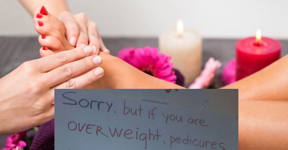 The internet is outraged at this nail salon for charging 'overweight' people extra.