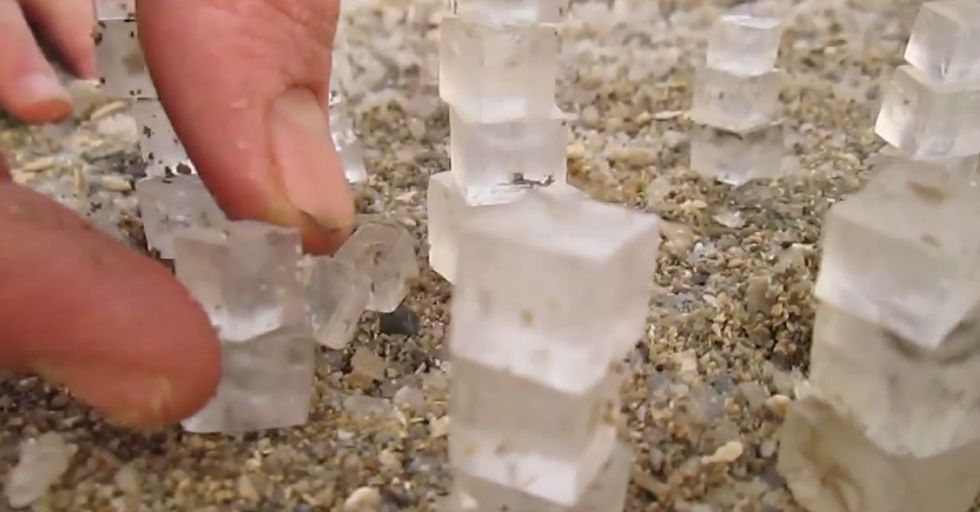 Perfect Salt Cubes Produced by the Dead Sea.