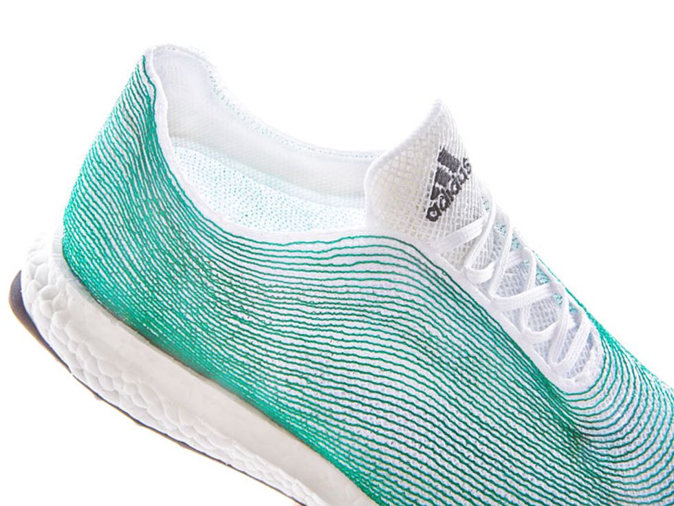 shoe made from recycled plastic waste from beaches