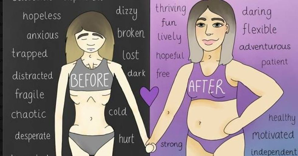 Artist Shares Brutally Honest Illustrations That Helped Her Fight Anorexia