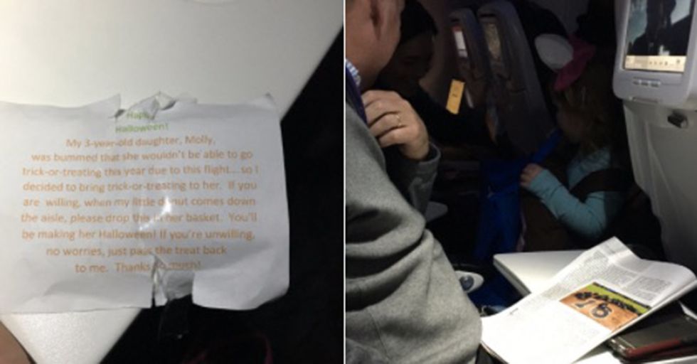 Dad’s Brilliant Plan Allowed His Daughter Go Trick Or Treating At 30,000 Feet