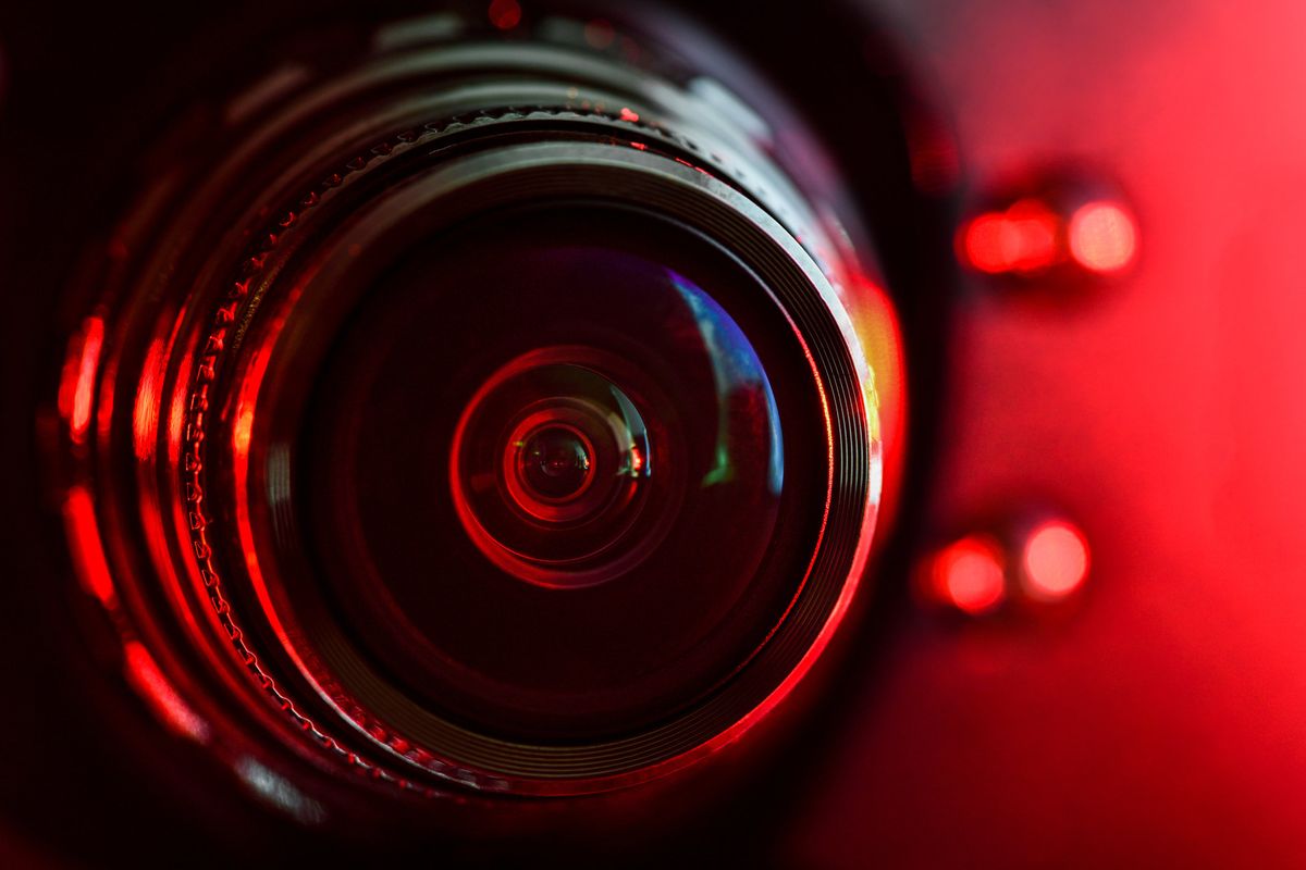 Stock image of a camera lens