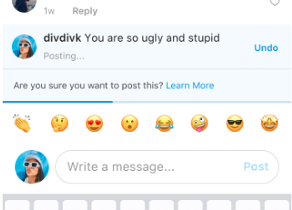 Screenshot of Instagram