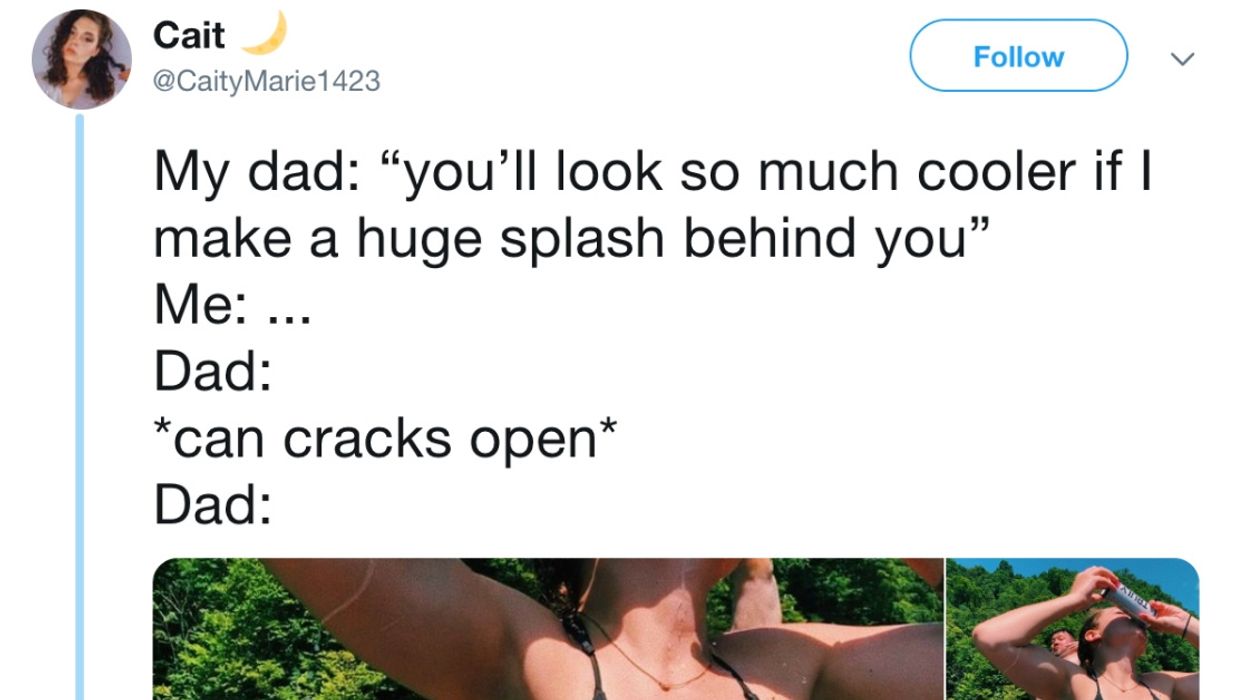 Dad Hilariously Goes Above And Beyond To Make His Daughter's Pic A Splash On Social Media