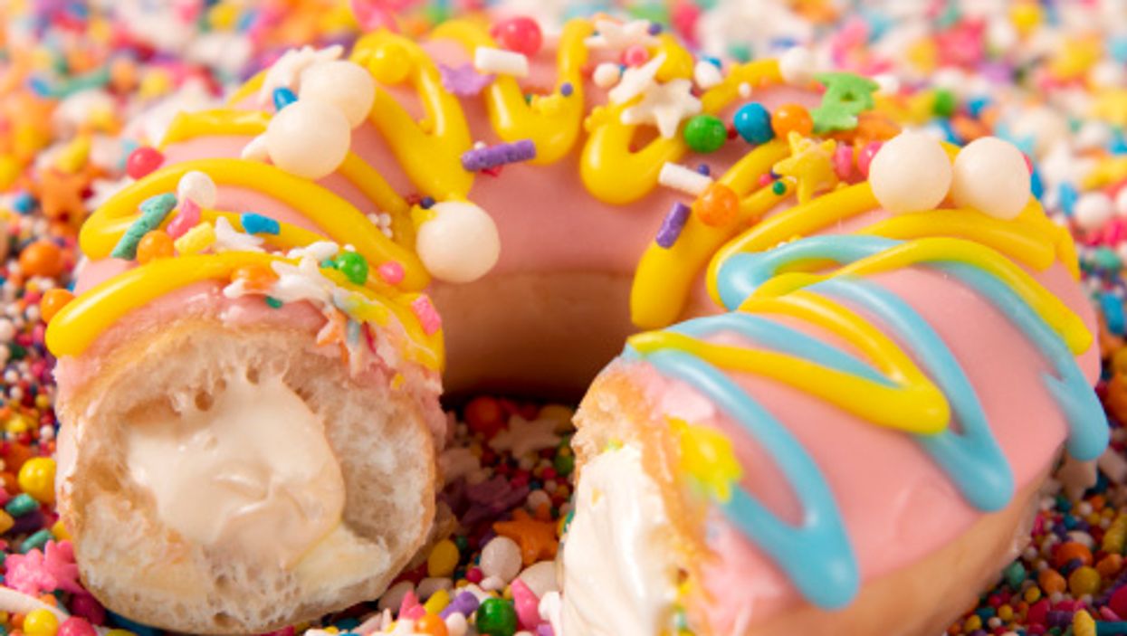 Krispy Kreme celebrates 82nd birthday with new glazed doughnut filled with cake batter