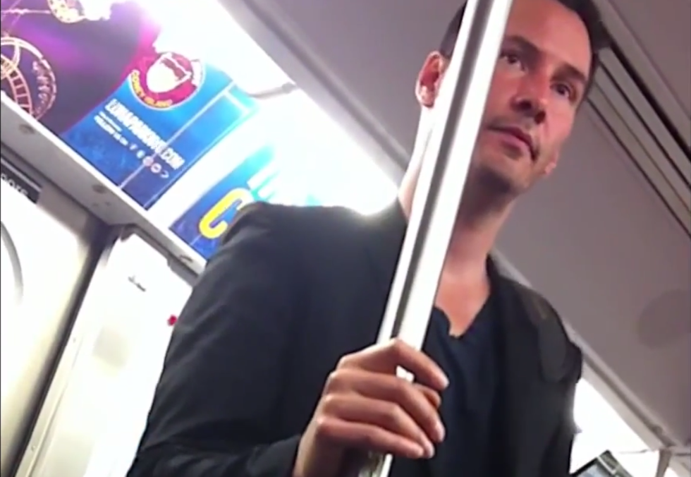 Hidden Camera Catches Keanu Reeves Being A Good Dude on Subway