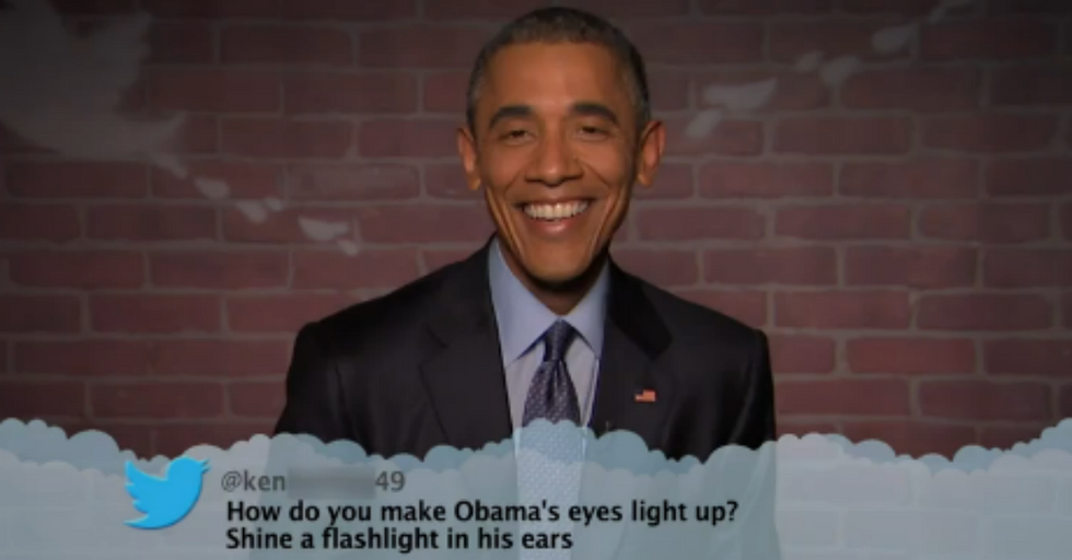 Why is Obama Smiling? He Just Read Some of Your Mean Comments from the Internet.