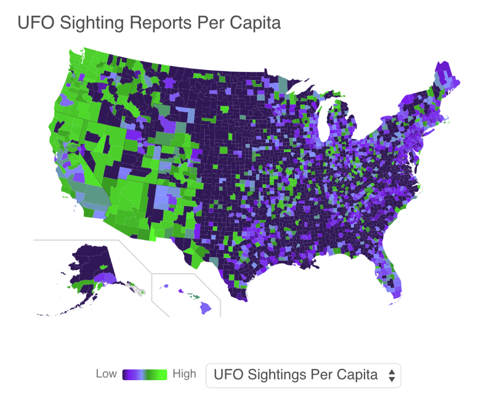 Where Do Americans See The Most UFOs? This Interactive Map Will Show You