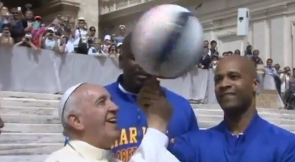 Finally, Pope Francis Has Joined the Harlem Globetrotters