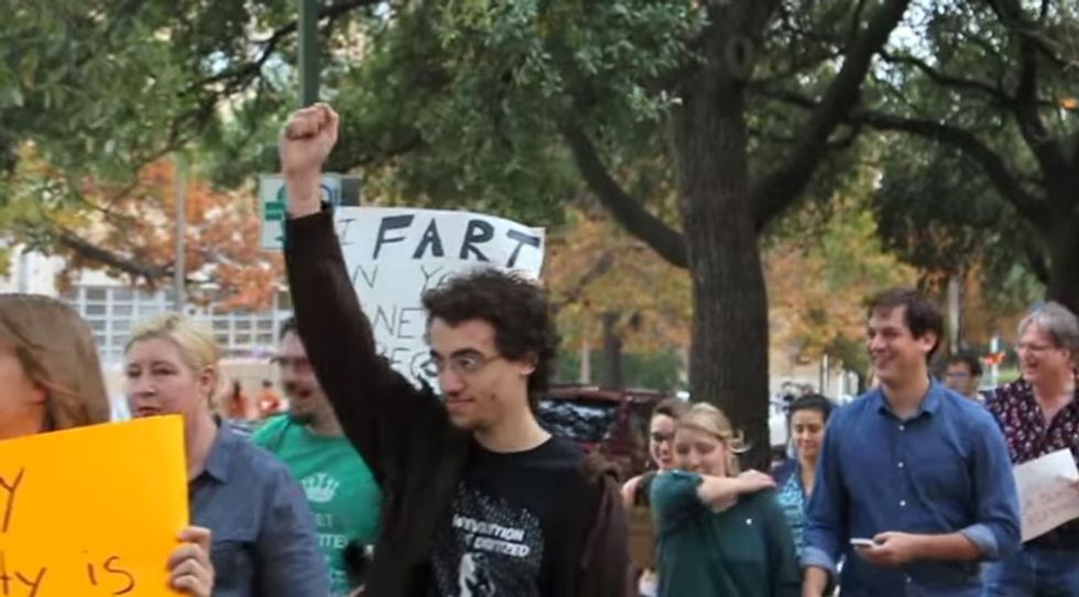 Gun Rights Rally Expertly Trolled by Protesters Armed With Sex Toys and Fart Machines