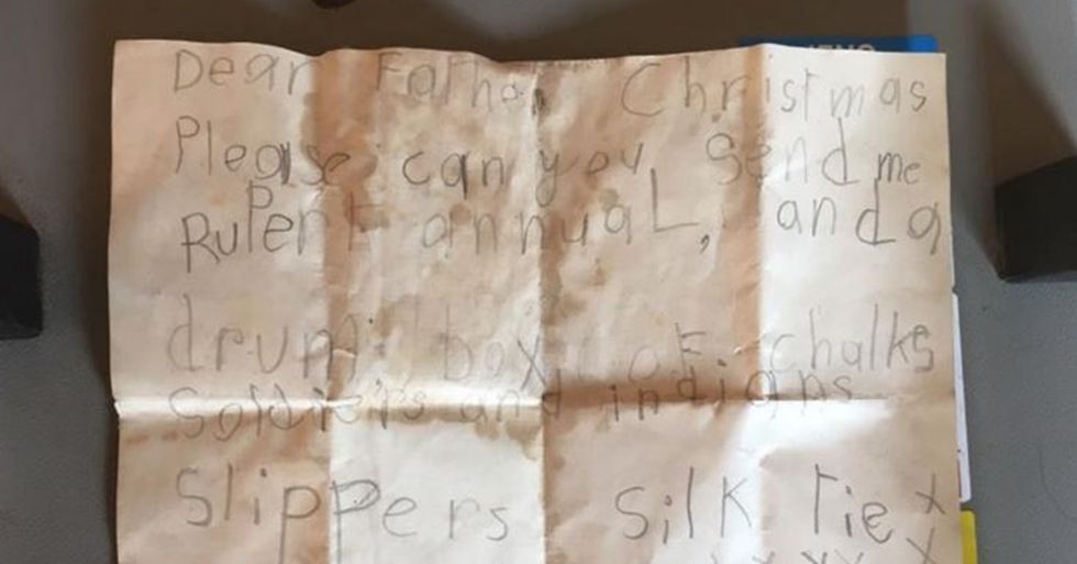 72-Year-Old Letter to Santa Found Perfectly Preserved in an English Chimney