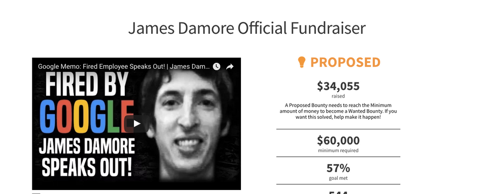 There’s A Crowdfunding Campaign To Help The Google Manifesto Guy