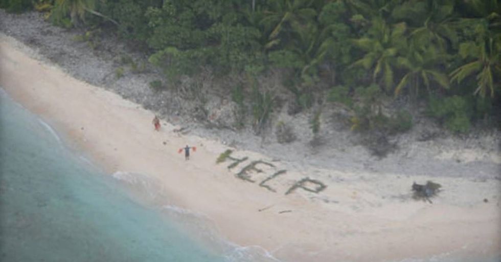 U.S. Navy Rescues Stranded Sailors from a Deserted Island