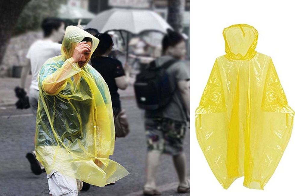 yellow rain poncho