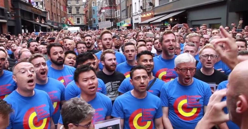 The London Gay Men’s Choir Sings ‘Bridge Over Troubled Water’ For Orlando Victims