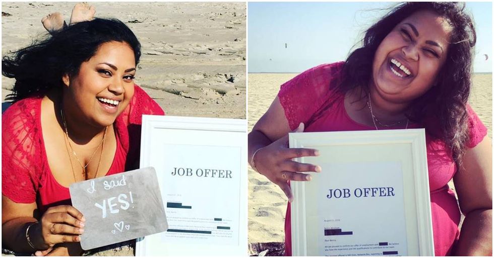 Woman Announces Her New Job With An Engagement-Style Photo Shoot