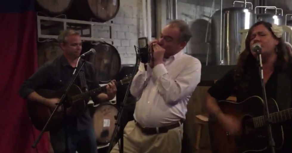 Tim Kaine, America’s Dad, Plays The Harmonica Like A Boss